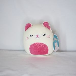 Carmen the cat beige and pink cat squishmallow